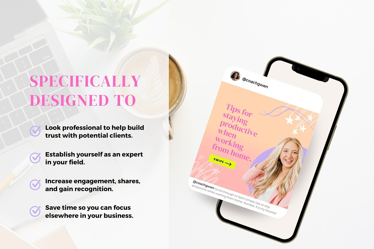 Instagram Carousel Canva Template, a Social Media Template by Ciera Design Templates (Photo 2 of 8)