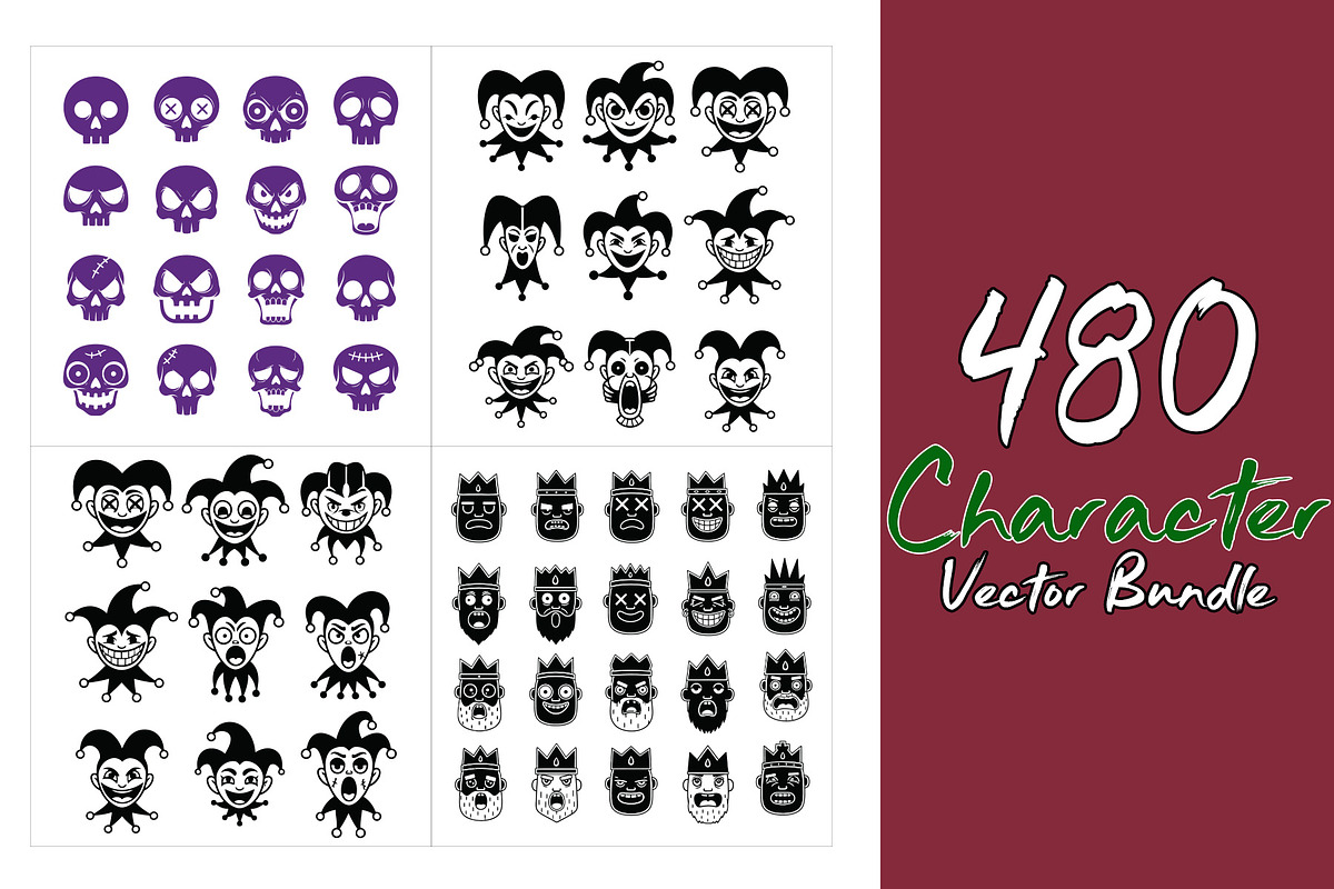480 Scary Character Vector Bundle, an Object Graphic by Sofia's Fashion (Photo 2 of 6)