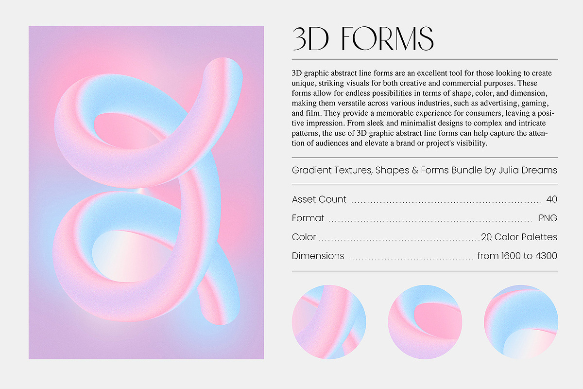 Gradient Textures Shapes 3D Objects, an Object Graphic by Julia Dreams (Photo 10 of 23)