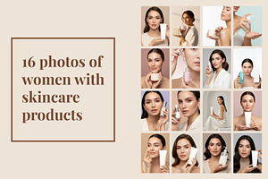 16 stock women with skincare product, a Beauty & Fashion Photo by Evloxx Studio