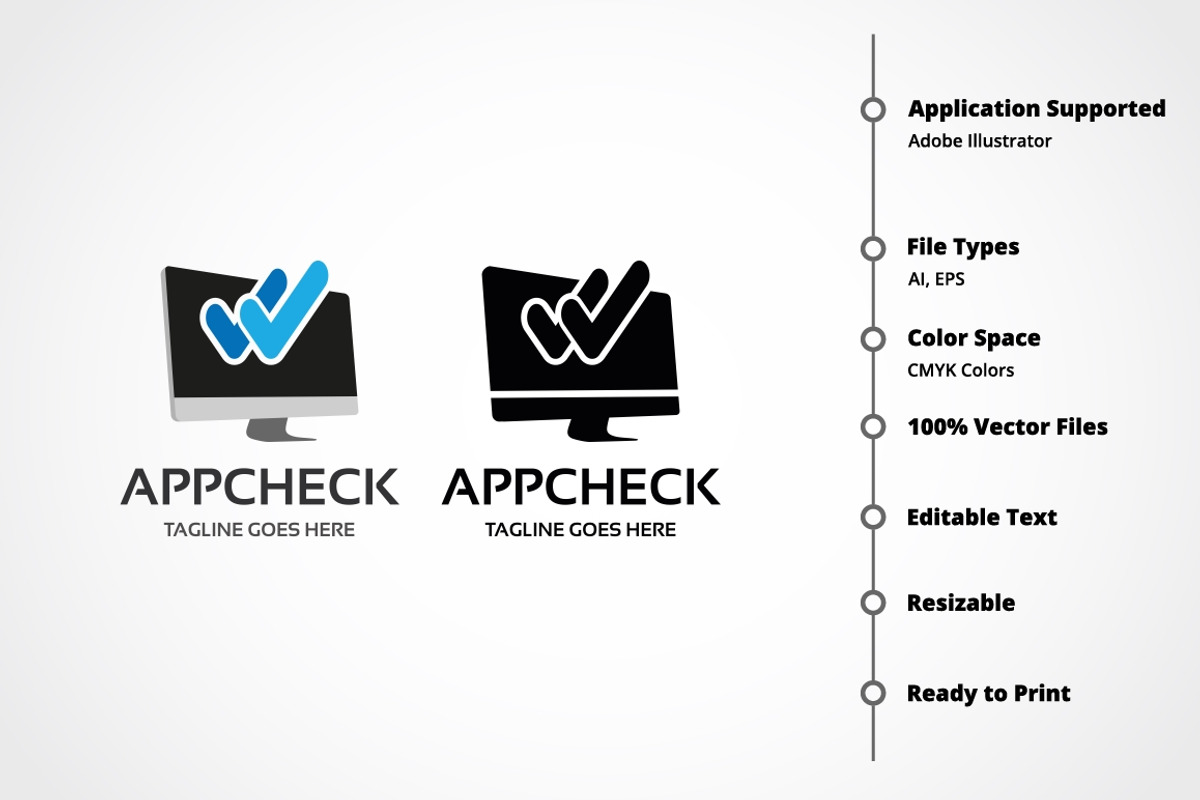 Application Check Logo, a Branding & Logo Template by Design_Planet
