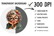 Whimsical Old Lady Birthday Clipart, an Illustration by Craft Nest (Thumbnail 2 of 12)
