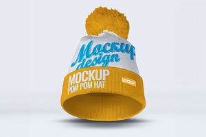 Pom Pom Hat Mock-Up, a Hat Mockup by Xtrahive