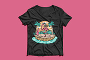 Beautiful flamingo on the beach, an Animal Illustration by gunaonedesign (Thumbnail 4 of 6)