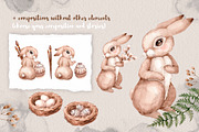 Easter Bunnies. Watercolor forest, an Animal Illustration by Alamella (Thumbnail 6 of 12)