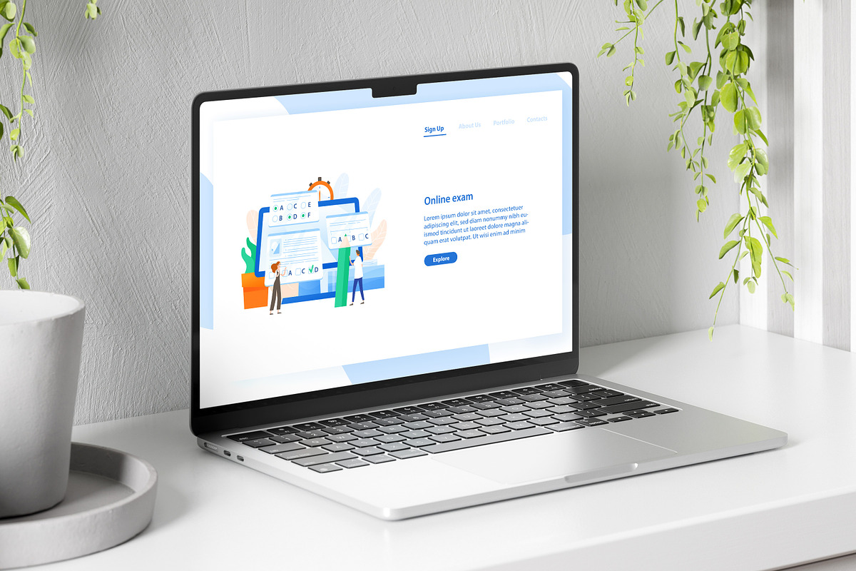 Online exam concept banner, an Education Illustration by Good Studio (Photo 3 of 3)