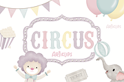Pastel Circus Clipart, a Decorative Illustration by Articlips (Thumbnail 1 of 3)