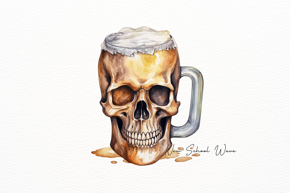 Gothic Skull and Beer Clipart, a Person Illustration by New-School-Wave (Photo 3 of 5)
