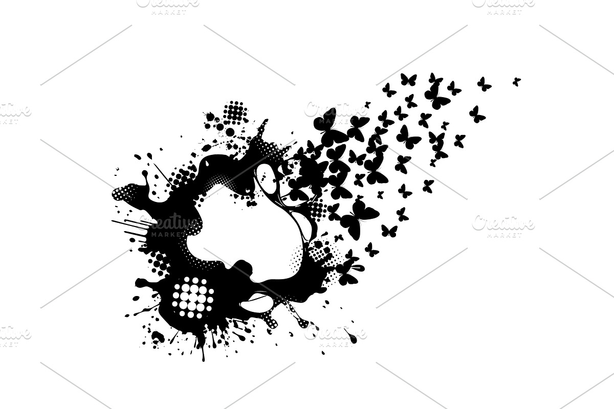 Monochrome abstract frame with, an Animal Illustration by Nenahliadava Design