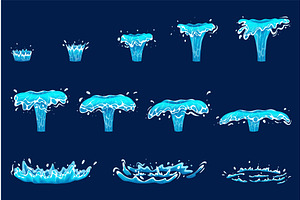 Water splash animation. Liquid crown, an Illustration by Stock-Smart-Start