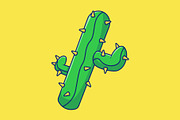 Cowboy Cactus Cartoon Vector Icons, an Object Illustration by Artstorystudio (Thumbnail 2 of 3)