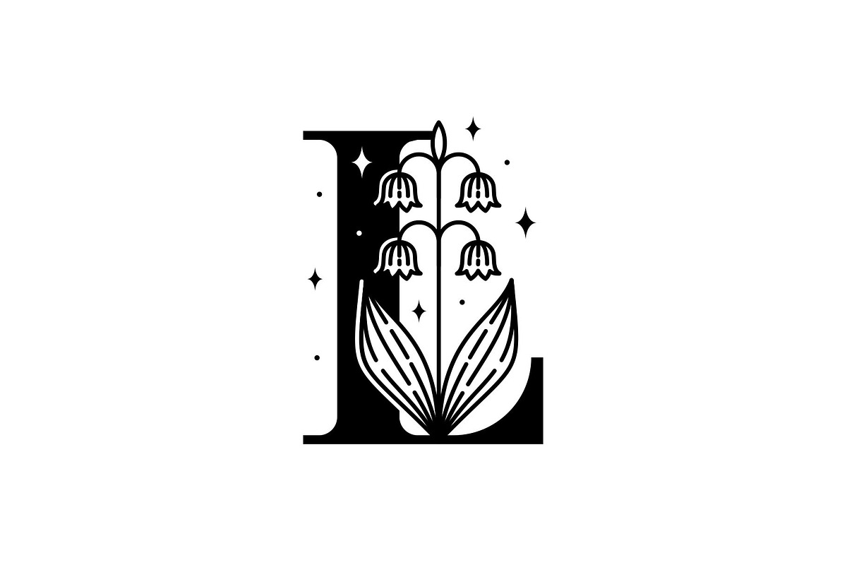 Letter L Lily of the Valley Logo, a Branding & Logo Template by Buqancreative