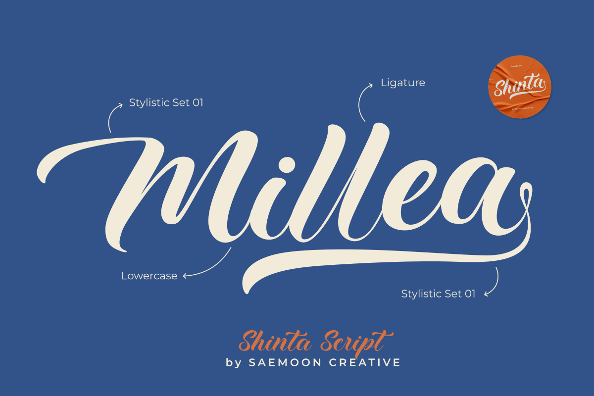 Sc Shinta, a Script Font by saemoon creative (Photo 2 of 16)