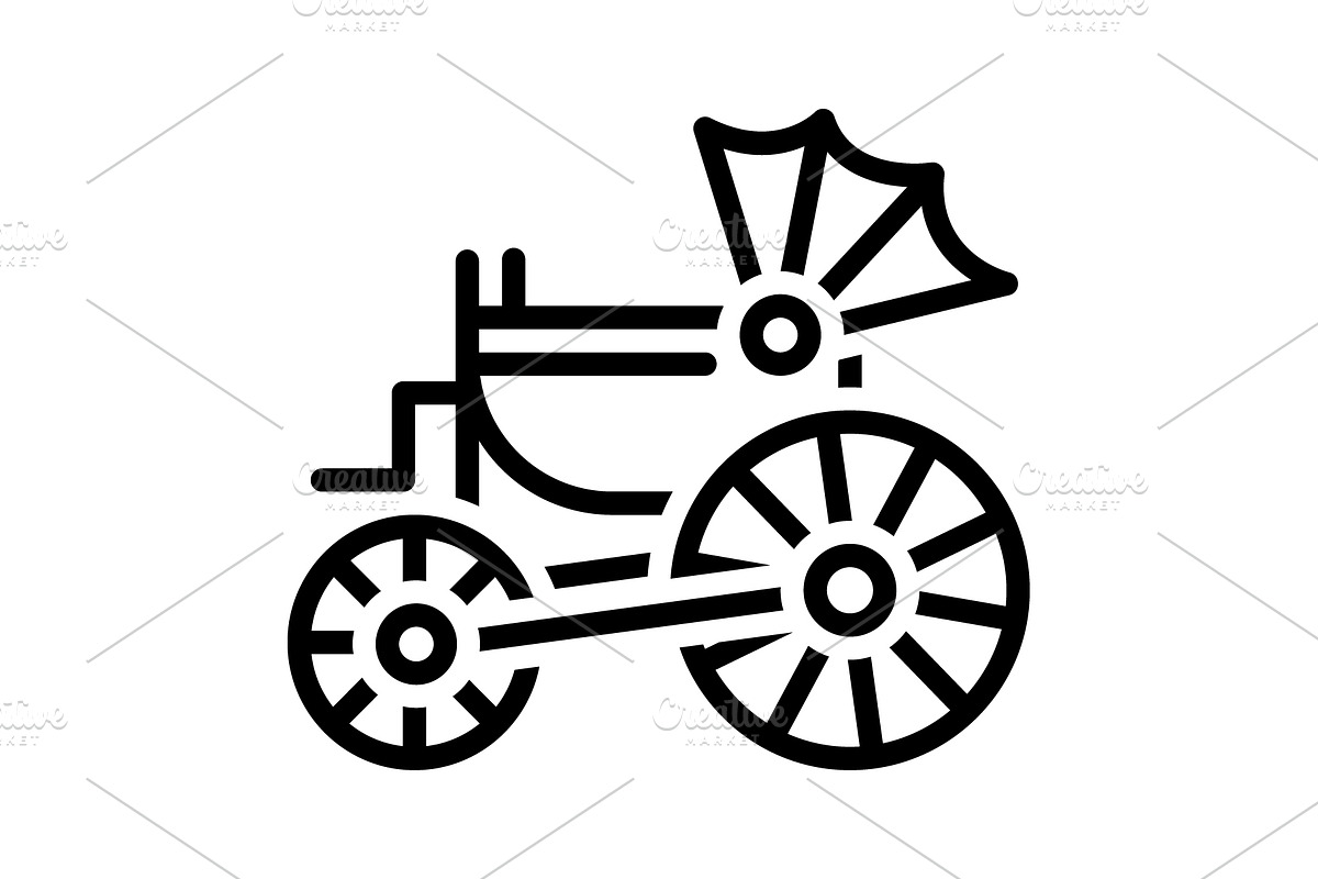 Century chariot black icon, an Outline Icon by Creative priyanka