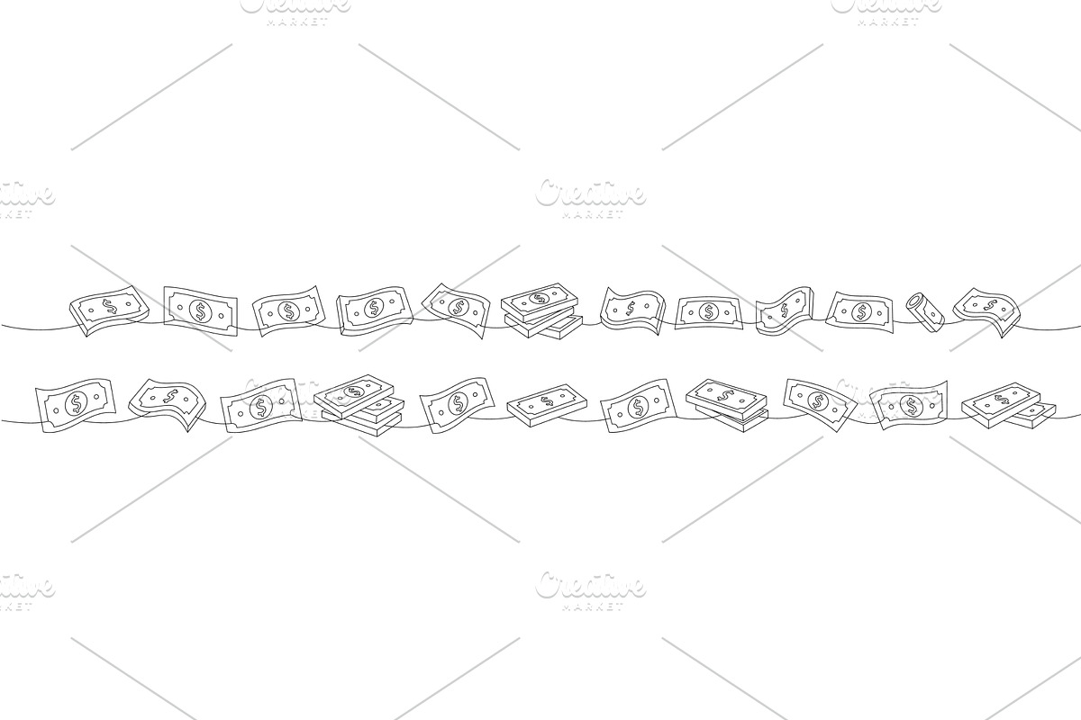 Cash paper currency one line, a Finance Illustration by GraphiShop