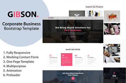 Corporate Business HTML Template, a Bootstrap Template by famush