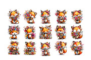 Whimsical Spring Fox Clipart, an Illustration by GatewayDesign (Thumbnail 2 of 6)