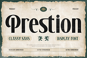 Prestion, a Sans Serif Font by Burntilldead (Thumbnail 1 of 12)
