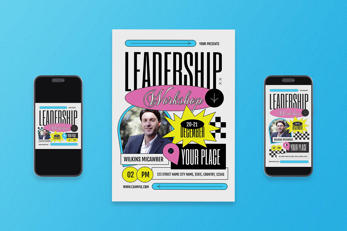 Beige Leadership Workshop Flyer Set, a Flyer Template by Aiyari Graphic (Photo 1 of 3)