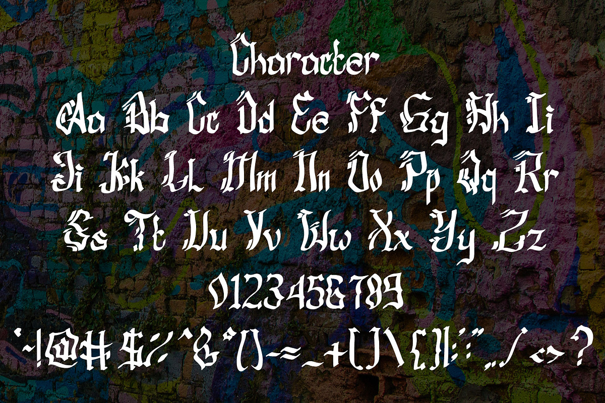 Angel Wings, a Blackletter Font by Tsurayya Studio (Photo 3 of 6)