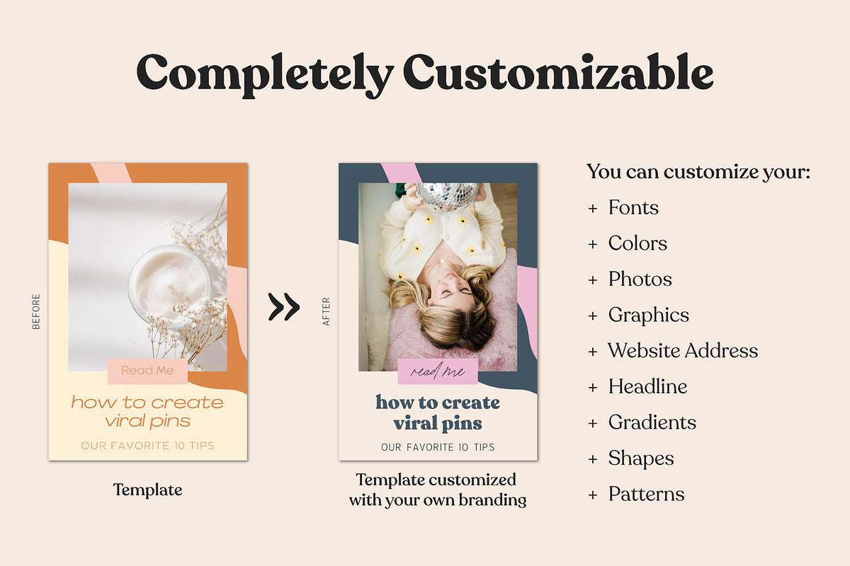 50 Retro Pinterest Templates, a Social Media Template by Lucky Bee Creative Studio (Photo 3 of 9)