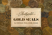 36 Authentic Gold Seals + Textures, an Object Graphic by Sick Optix (Thumbnail 1 of 8)