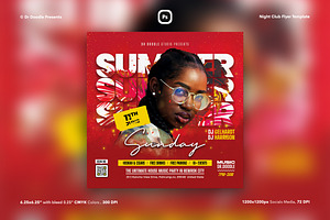 Night Club Flyer & Social Media, a Flyer Template by iDoodle Studio