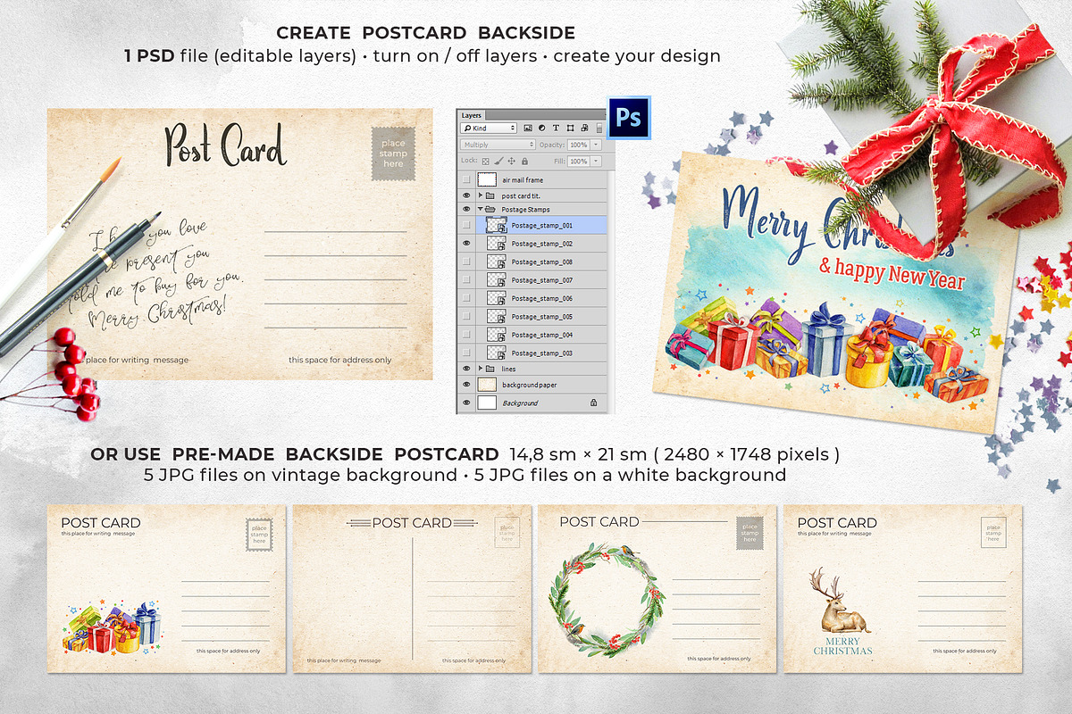 Christmas Postcard Creator, a Graphic by LeiaSW (Photo 2 of 7)