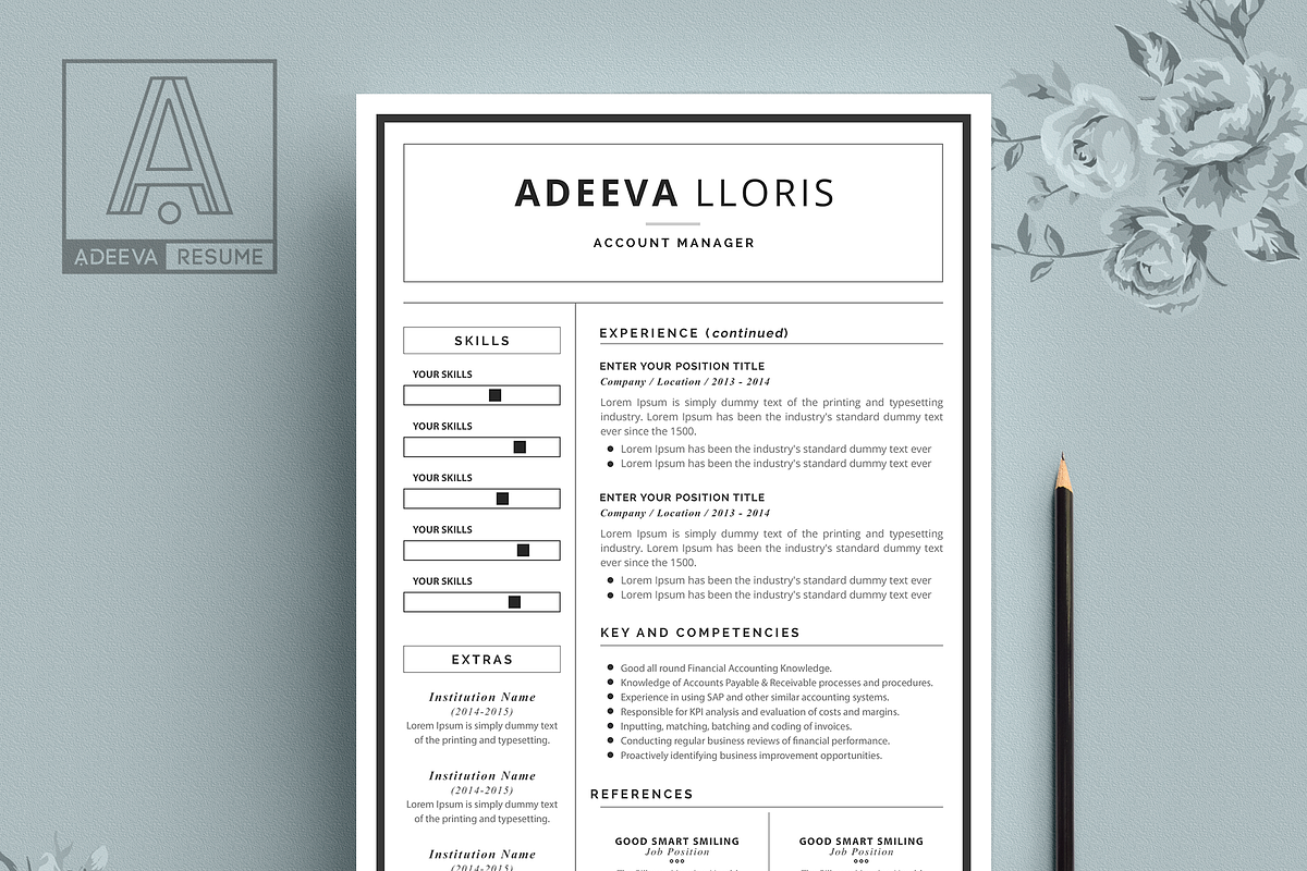 Simple Resume Template Loris, a Resume Template by AdeevaResume (Photo 3 of 4)