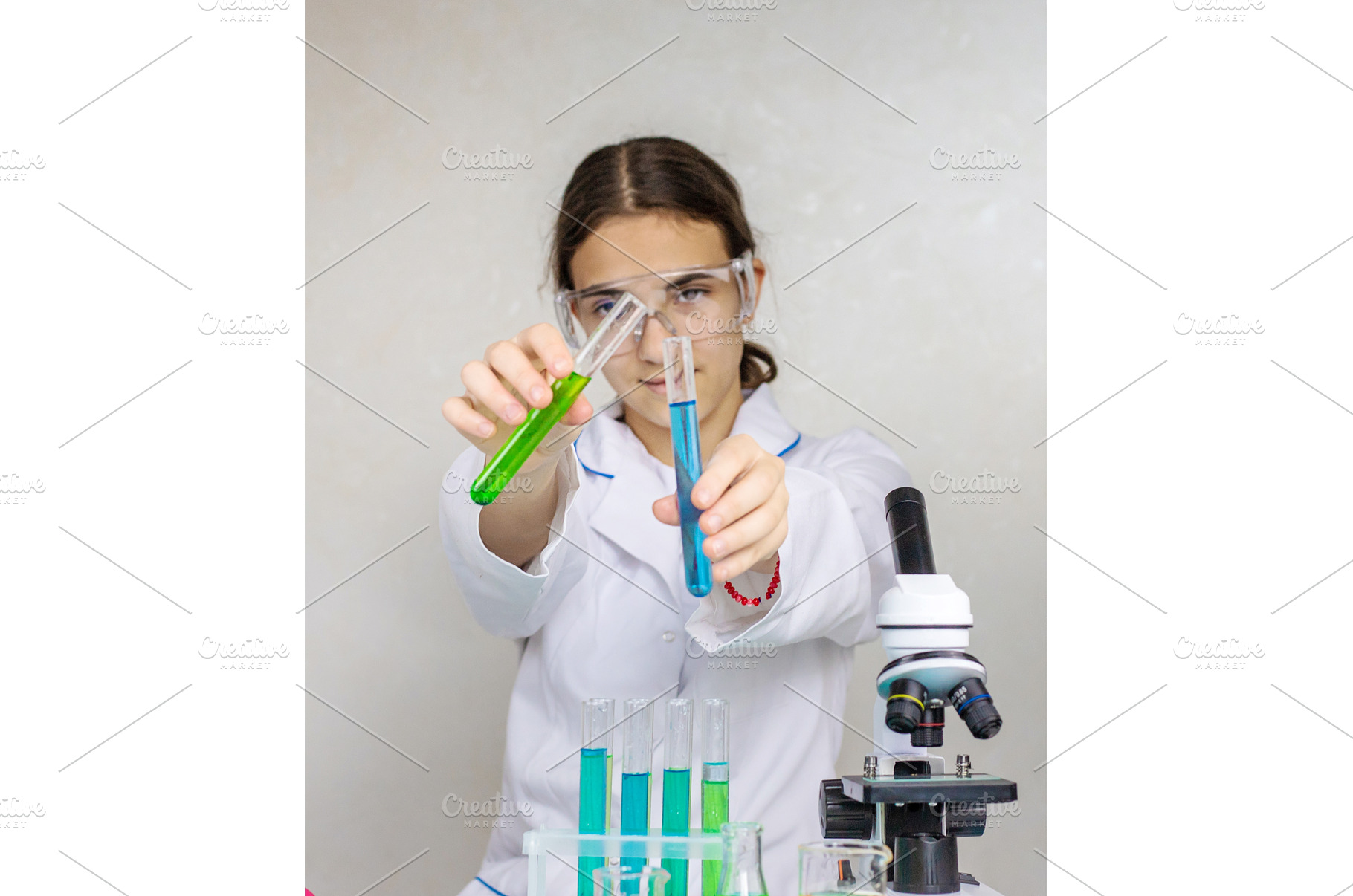 Laboratory research test tubes, a Technology Photo by yanadjana