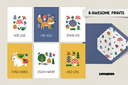 Woodland Animals Clipart & Patterns, an Animal Illustration by Ejevyaka (Thumbnail 5 of 8)