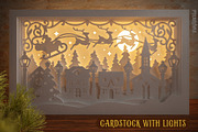 Christmas Village 3D Layered SVG Cut, an Illustration by pixaroma (Thumbnail 9 of 16)