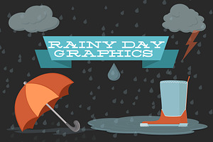 Rainy Day Vector Graphics Icons