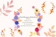Autumn Watercolor Clipart & Patterns, a Decorative Illustration by Nadia Semyroz (Thumbnail 4 of 19)