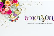 Emerson, a Script Font by OnTheSpotStudio (Thumbnail 1 of 6)