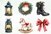 Vintage Christmas Elements Clipart, an Illustration by Creative Art (Thumbnail 10 of 10)