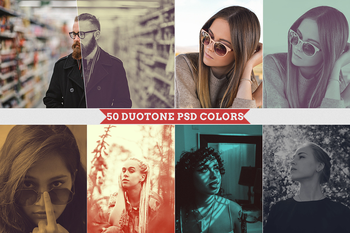 50 Duotone PSD Colors, an Action Add-On by Bato (Photo 1 of 4)