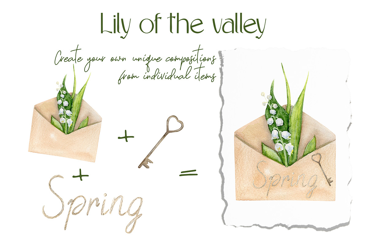Lily Of The Valley Watercolor Flower, a Seasonal Illustration by NataliArkushArt (Photo 6 of 14)