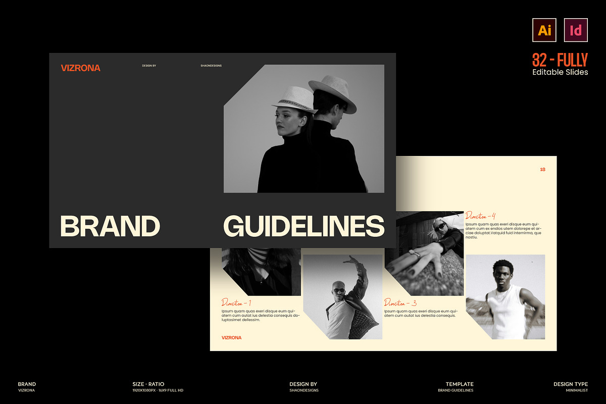 VIZRONA | Brand Guidelines Template, a Presentation Template by shaondesigns (Photo 1 of 9)