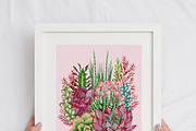 Succulents Watercolor clipart, an Illustration by BarvArt (Thumbnail 4 of 13)
