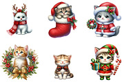 Kitten Christmas Clipart, an Illustration by DreamArtGraphic (Thumbnail 4 of 6)