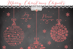 Chalkboard Christmas Ball Cliparts