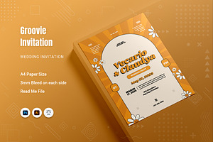 Groovy Wedding Invitation, an Invitation Template by Fannan Studio