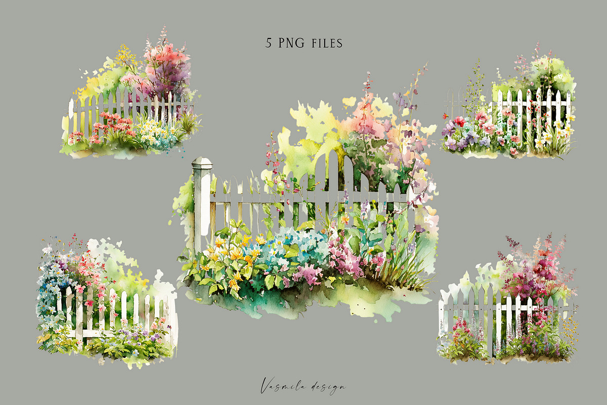 Romantic flower clipart bundle, a Decorative Illustration by Vasmila (Photo 20 of 21)