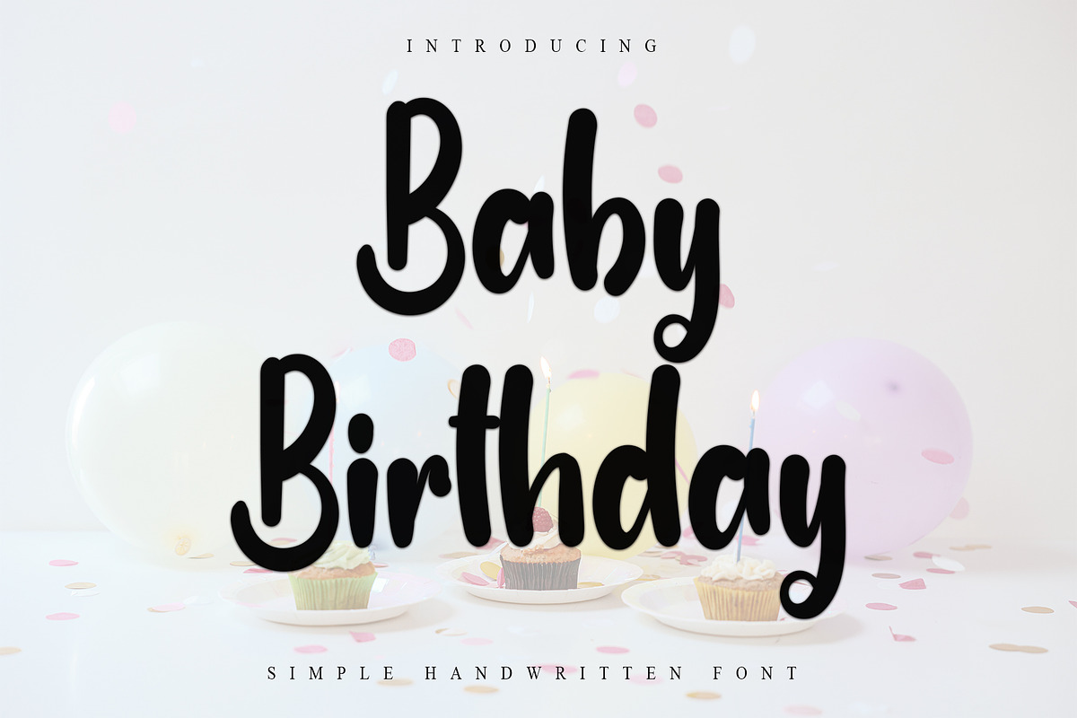Baby Birthday, a Handwritten Font by InermediaSTUDIO (Photo 1 of 8)