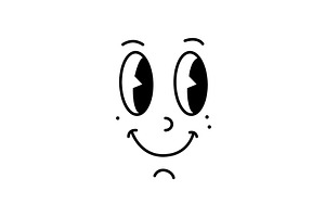 Minimal cartoon face with expressive, an Object Illustration by GraphiShop