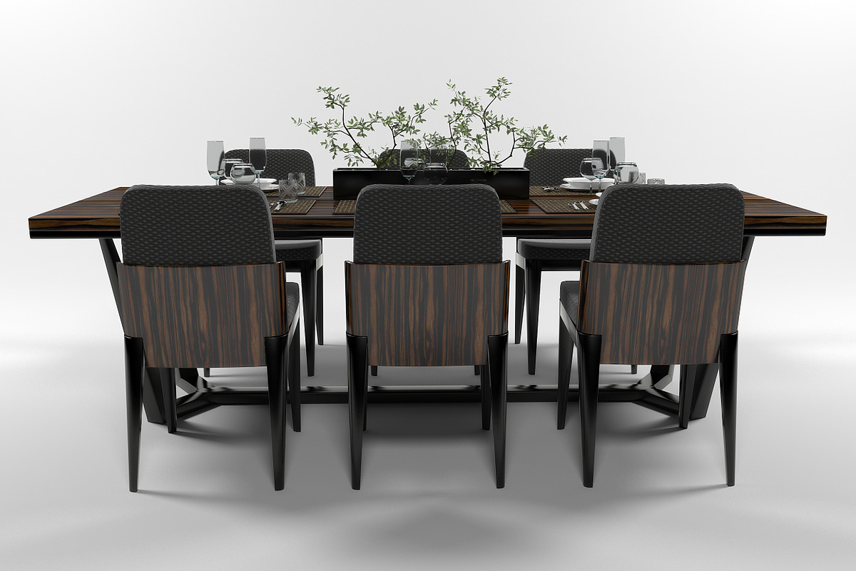Dining furniture set 2807, a Furniture 3D Model by inDahouze (Photo 2 of 11)