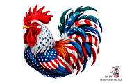 Patriotic Rooster Sublimation PNG, a Graphic by Clipart Bloom (Thumbnail 2 of 13)