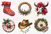 Western Cowboy Christmas Clipart, an Illustration by Dream Creation (Thumbnail 5 of 7)