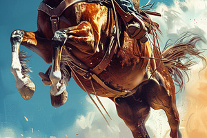 Tough cowboy bucking wild horse, an Animal Photo by MistyDay